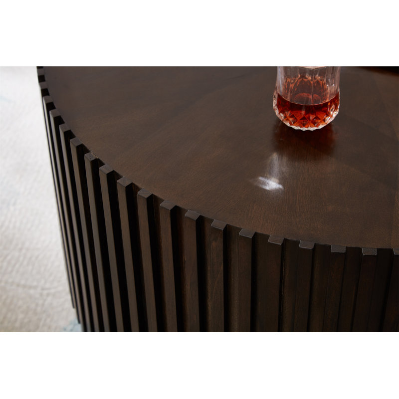 Table basse en bois massif 2 pièces pour le salon, Noyer foncé