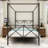 Metal Canopy Bed Frame, Platform Bed Frame  With X Shaped Frame Full Black-697106545