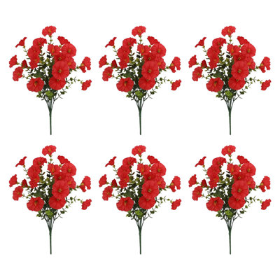Artificial Flower 6PC Outdoor Artificial Flowers Realistic And Morning For Outdoor Decor And Arrangements