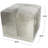 Amberly Leather Patchwork Gray Pouf with Stainless Steel Base
