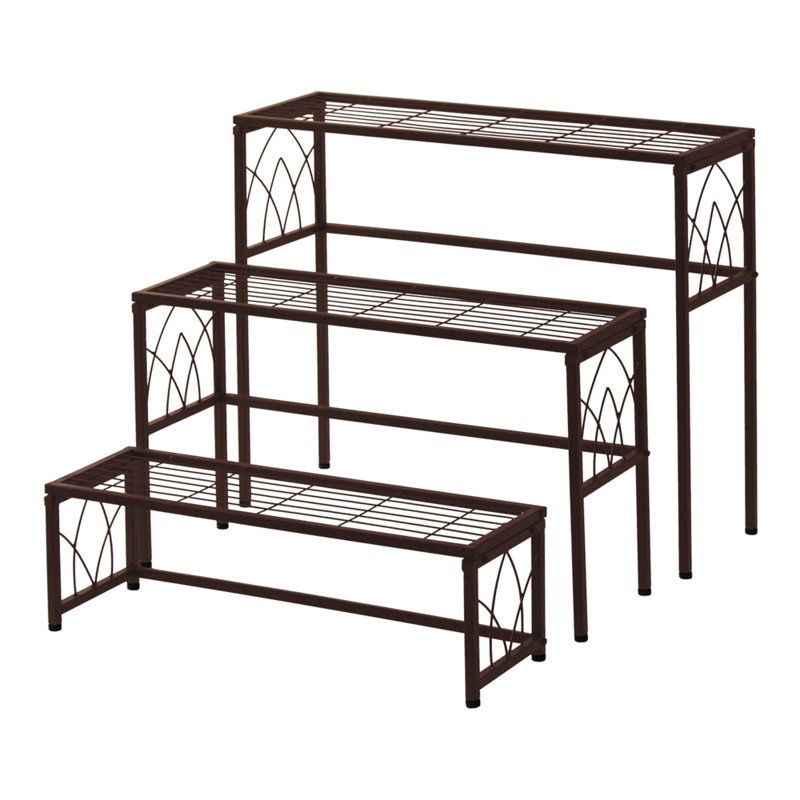 Abigai Nesting Plant Stand 3 Piece Set, Brown