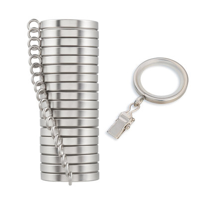 Cambria Designer Series 1-3/8 inch Premium Easy Glide Metal Curtain Rings With Smooth, Quiet Nylon Inserts