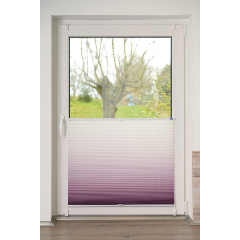 K-home Klemmfix-Plissee Farbverlauf Transparent, 210cm L x 80cm W, Bordeaux