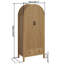 Armoire penderie avec 2 portes arquées cannelées, armoire avec 2 tiroirs, armoire avec tablettes et tringle pour chambre à coucher-106912829