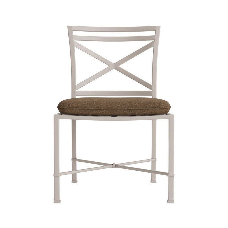 Venetian Outdoor Dining Side Chair, Brown, Fusion Moccasian, Dove Smooth