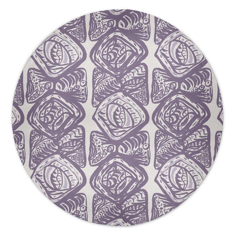 Safari Chenille Geometric Indoor Rug, Round 5'