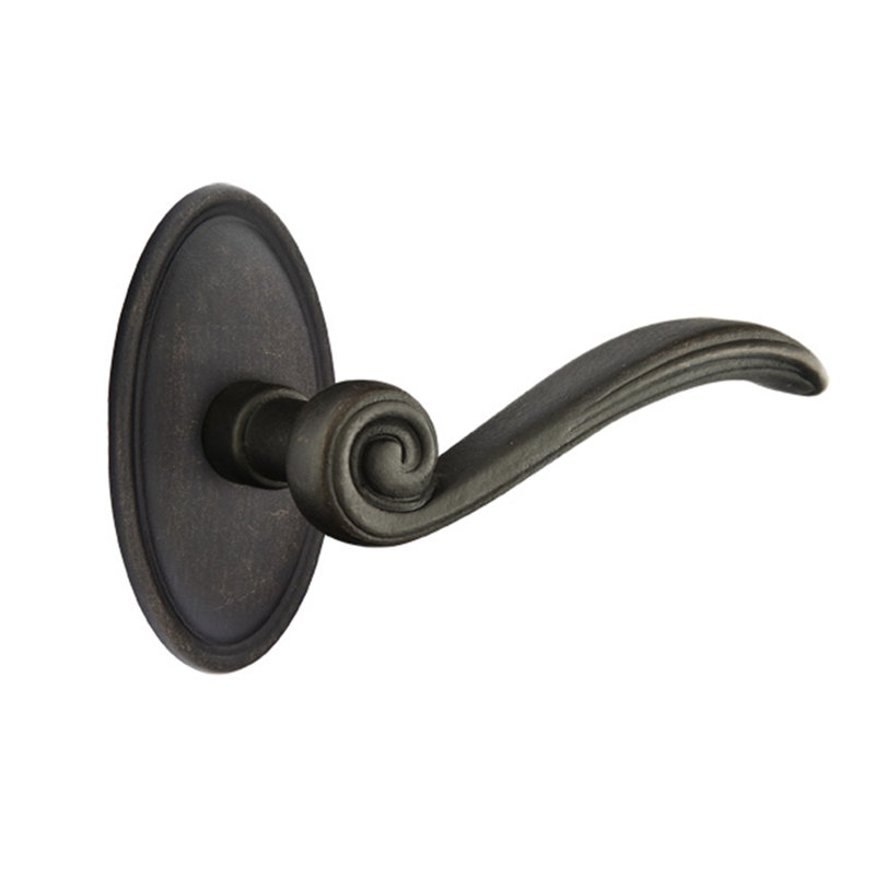 Medici Privacy Door Lever, Left, Medium Bronze