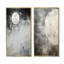 Minimalisme gris lune surface I - Tachisme ensemble d'art mural sur toile 2-323771683-323771686