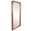 Jakyan Distressed Brown Floor Mirror with Carved Grooves and Natural Wood Grain