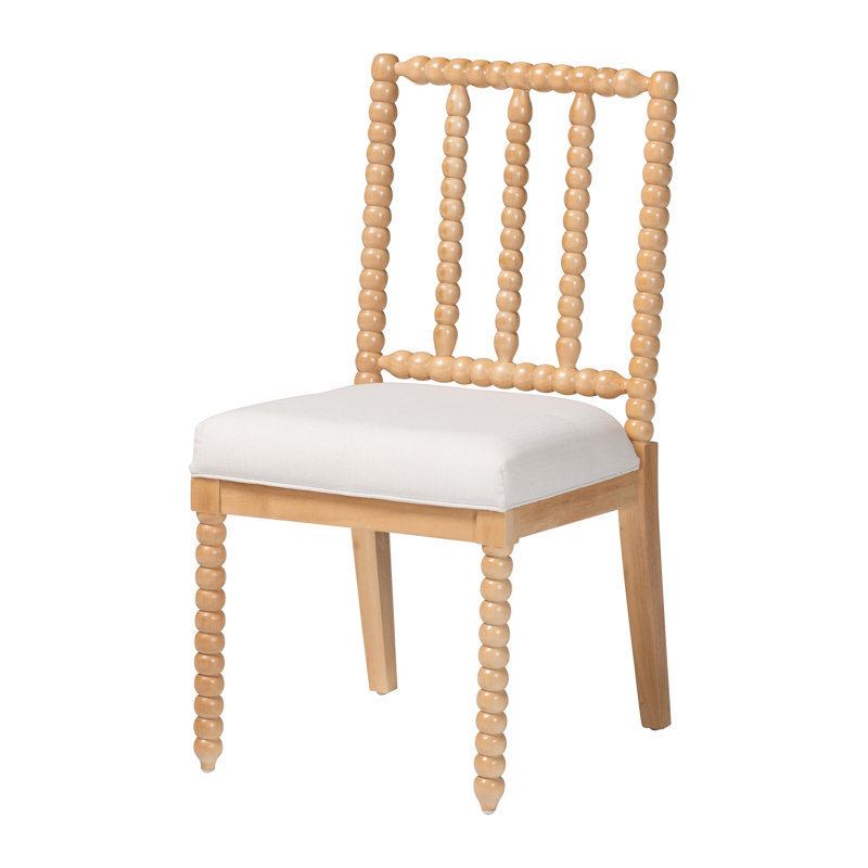 Balin & pari Clarington - Chaise d'appoint en bois avec assise rembourrée et dossier à broche, brun naturel Clarington