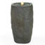 Fontaine cylindrique d'extérieur à bulles en polystone à DEL - Gris-537020703