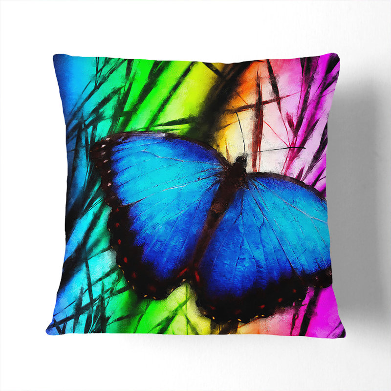 Butterfly Vol.6 Painting Square Throw Cushion, Stone, 55cm H x 55cm W x 20cm D