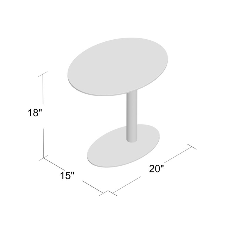 Sunset Metal Outdoor Side Table , 20'' in. W 15'' in. D, Orange