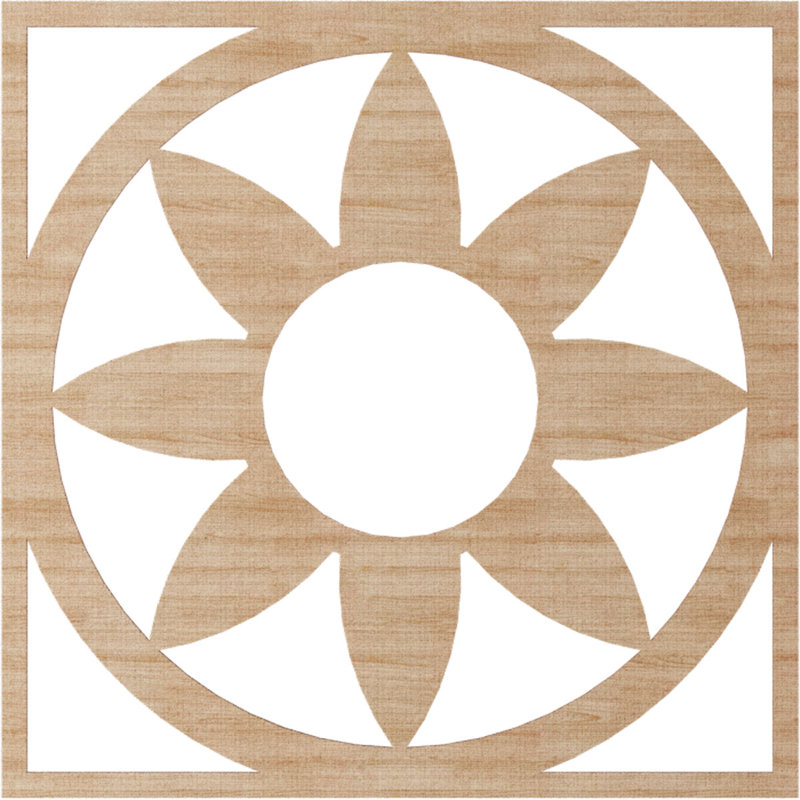 Blume Wood Fretwork Pierced Ceiling Medallion, Alder, 40" H x 40" W x 0.38" D