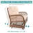 Bay Isle Home™ 5 Pieces Outdoor Wicker Patio Conversation Sets With Glider Loveseat, 2 Chairs With 2 Glass-Top Coffee Table Wicker Rocking Glider Set, Wicker Conversation Set With Thickened Cushions, Beige