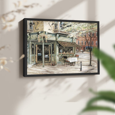 Neighborhood Café -Framed Print - Restickable