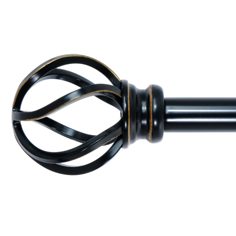 Tringle à rideaux simple réglable en métal Algoma, Bronze Antique, 48 po - l 86 po