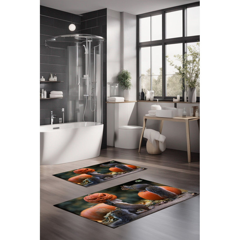 Eakly Luxury Bathmat Set (2 Pieces), 100% Polyester, 16.0 x 23.6 inches & 23.6 x 39.4 inches | Non-Slip Antibacterial Design, 0.3 in Pile Height | Machine Washable, Durable & Easy to Clean | Ideal for Bathroom Décor