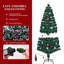 Arbre de Noël en fibre optique pré-éclairé avec grandes étoiles, arbre d'épinette artificiel avec support en métal, arbre complet pour la décoration des Fêtes-2109051348