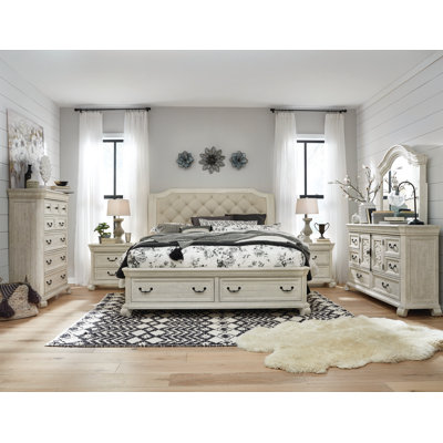 Grand lit-bateau avec rangement et commode à 2 tiroirs Barchelor avec miroir et armoire