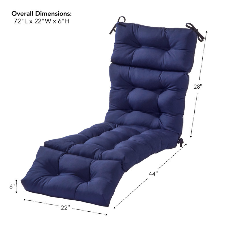 Coussin de chaise longue d'extérieur capitonné Shipton, Marine