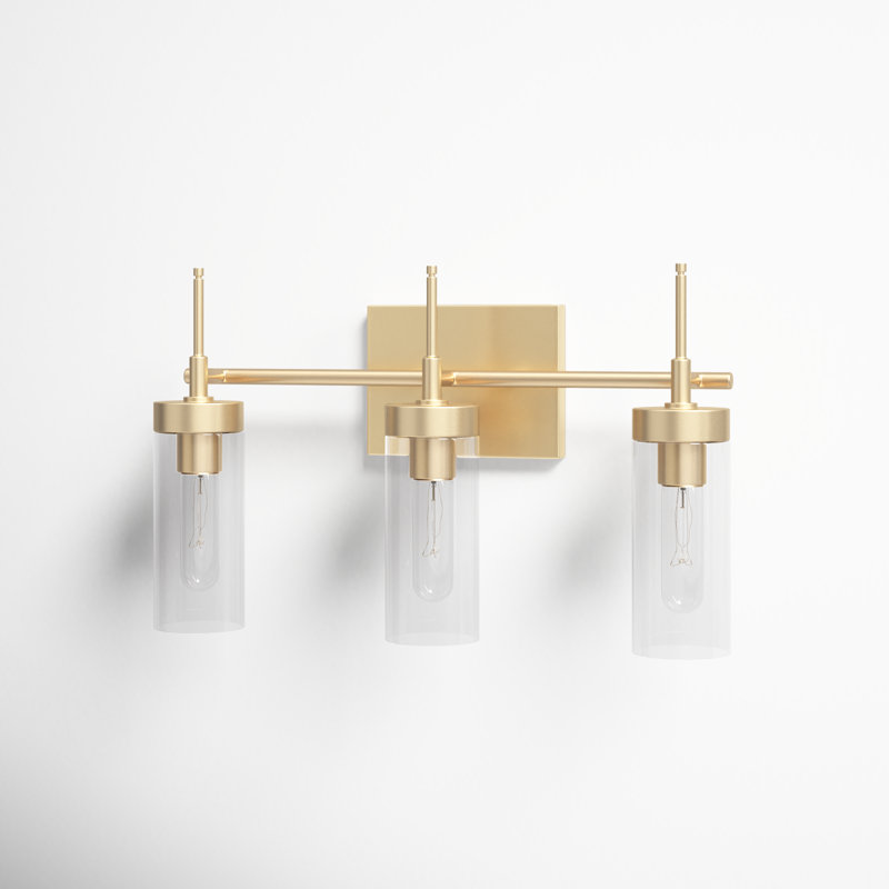 Éclairage pour salle de bain 3 lumières à intensité variable, Or doux
