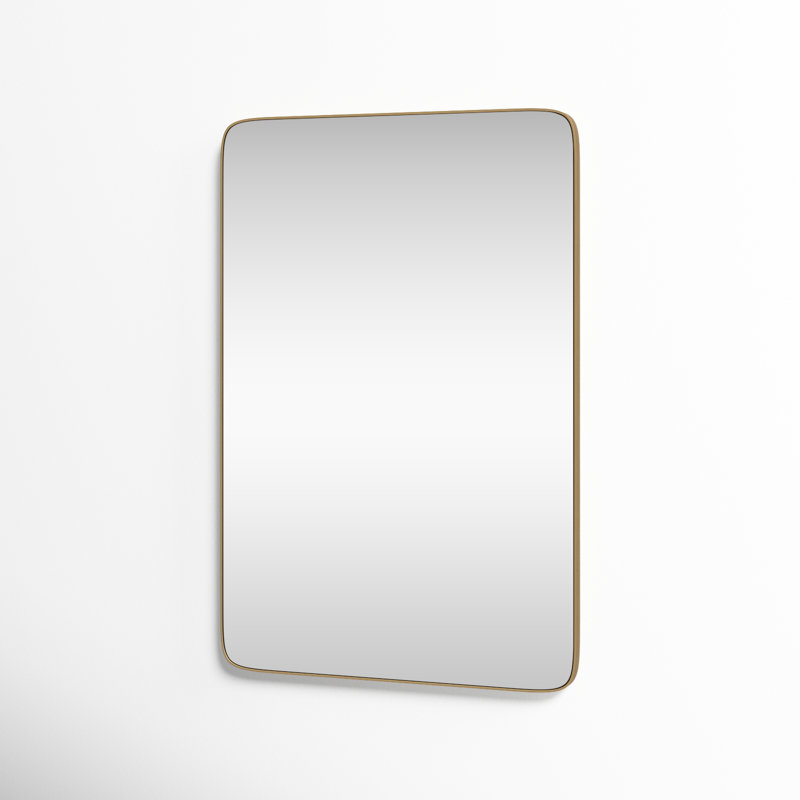 Gold Rectangular Metal Framed Wall Mirror