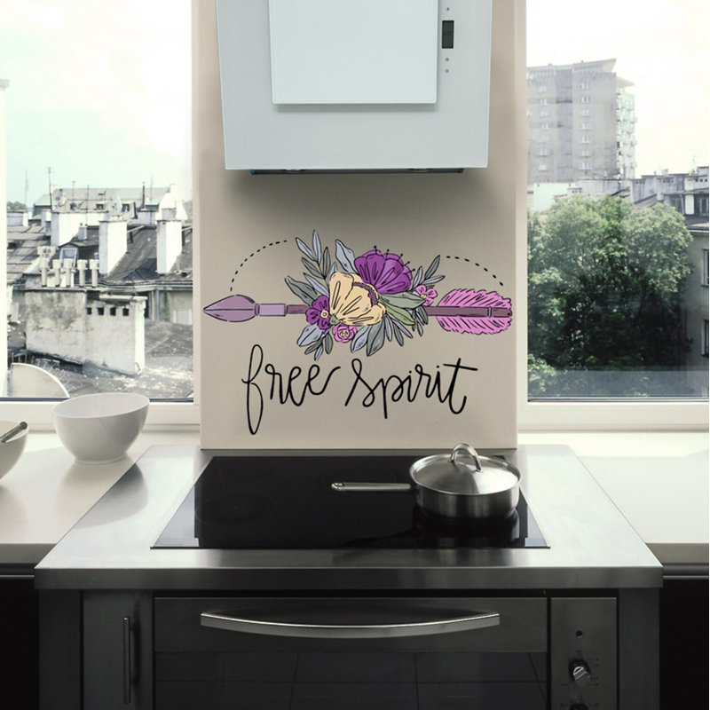 Décalcomanie murale Boho Arrow Spirit Flowers, H 22 po x l 33 po