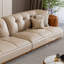 Canapé modulaire en cuir véritable kaki et orange-1091208525-1091208527