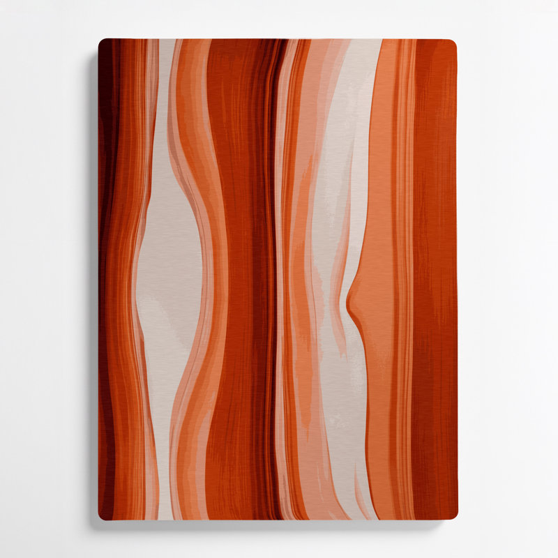 Abstract Colour Field 11 Red Metal Wall Art, 12" H x 18" W