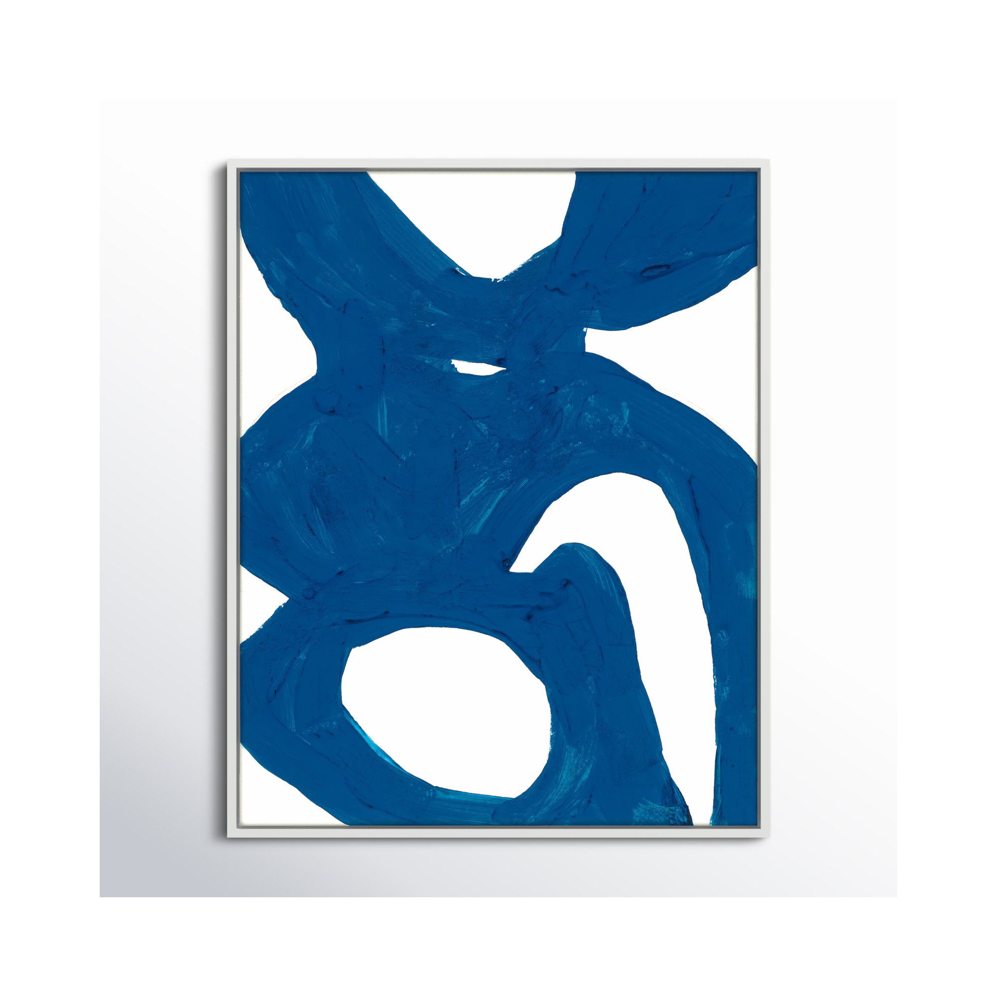 Blue Harmony 1 by Andrea Stokes, White Framed, 50" H x 40" W x 1.375" D