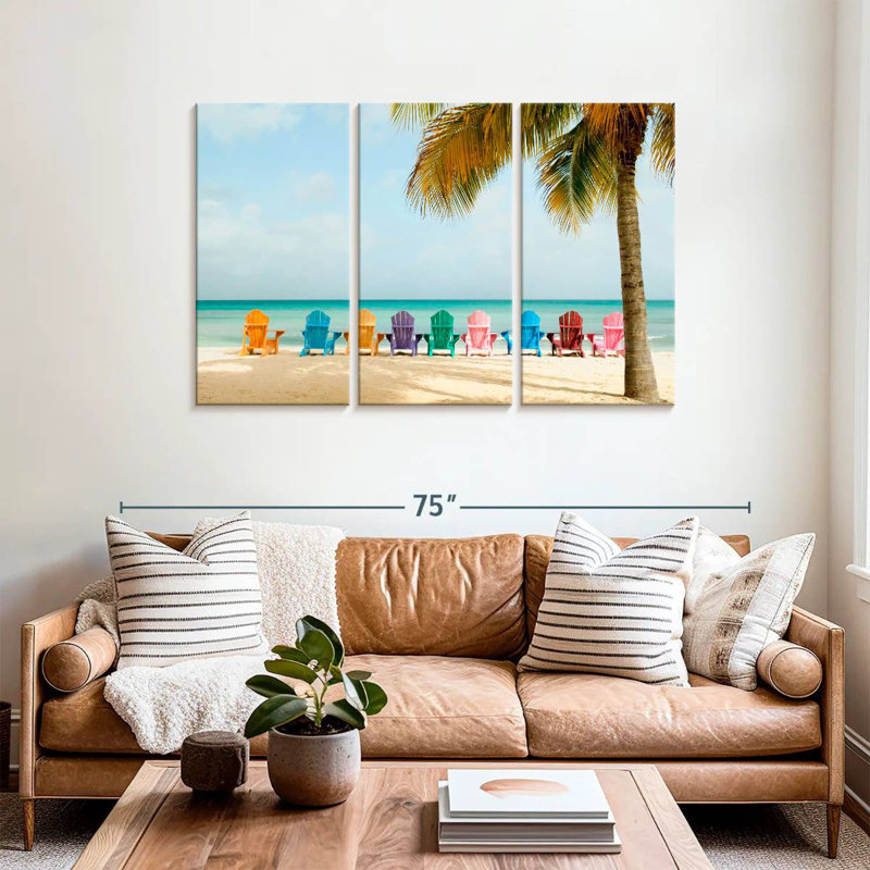 Gillard Adirondack Chairs At The Beach, 36" H x 57" W