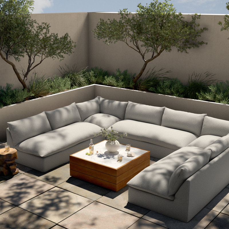 Grant Outdoor 8 - Seat Patio Sectional, Gray