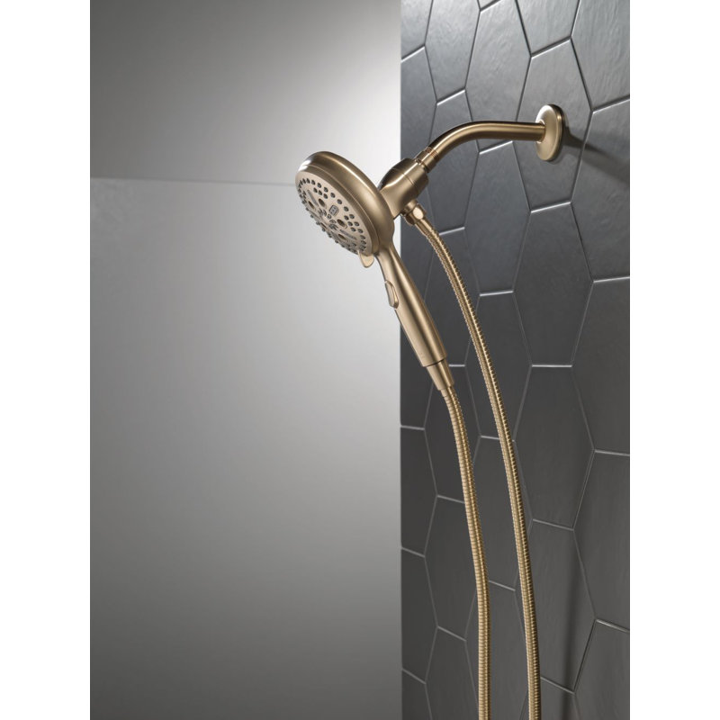 Pomme de douche à main magnétique Suredock avec technologie H2Okinetic, Bronze champagne