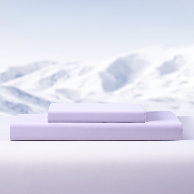 Ensemble de 3 draps-housses en nylon pour très grand lit, Mauve