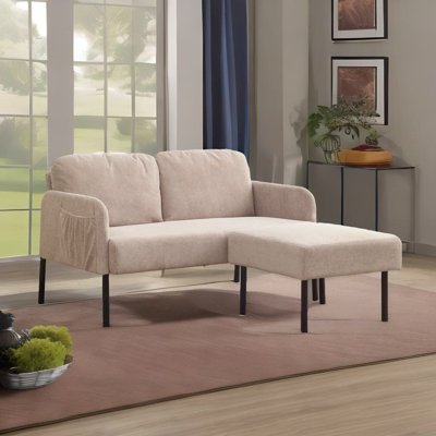 L-shaped 2 Seater Sofa With Ottoman
