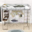 Lit mezzanine simple avec bureau et tablettes Rosina-2040492550