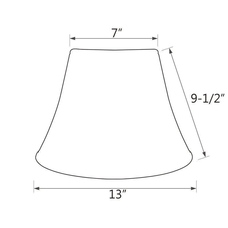 Abat-jour cloche en lin blanc cassé H 9,5 po x l 13 po