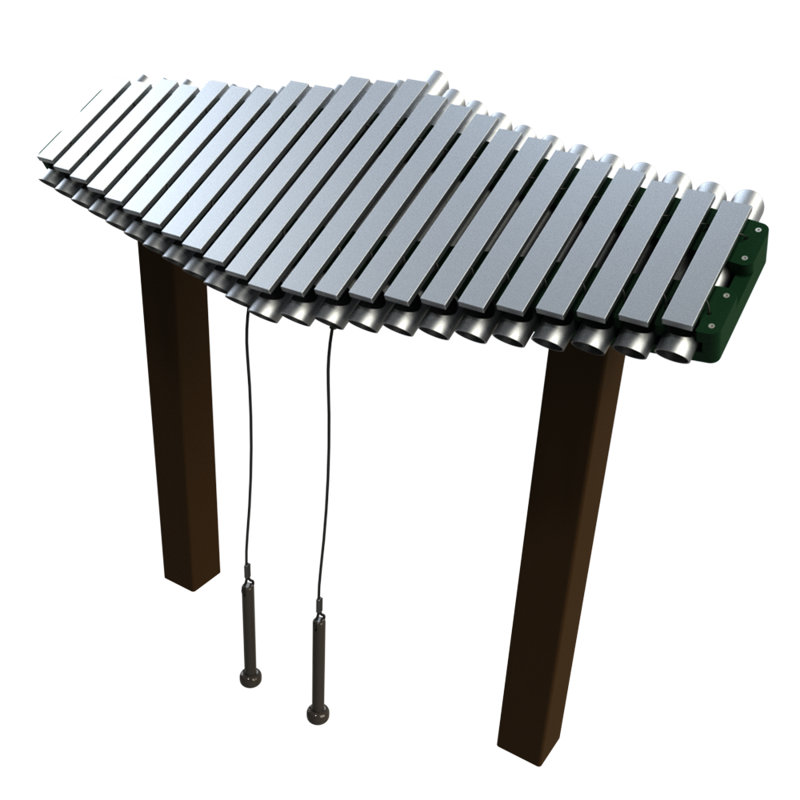 Pegasus Floor Mounted Metal Playground Panel with Activity Panel, Inground Mount