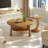 Creative round flowers solid wood coffee table-122911935