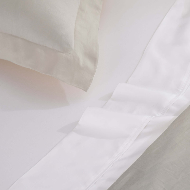 Ensemble de housse de couette unie en mélange de coton égyptien 300 fils avec taies décoratives, Gris clair