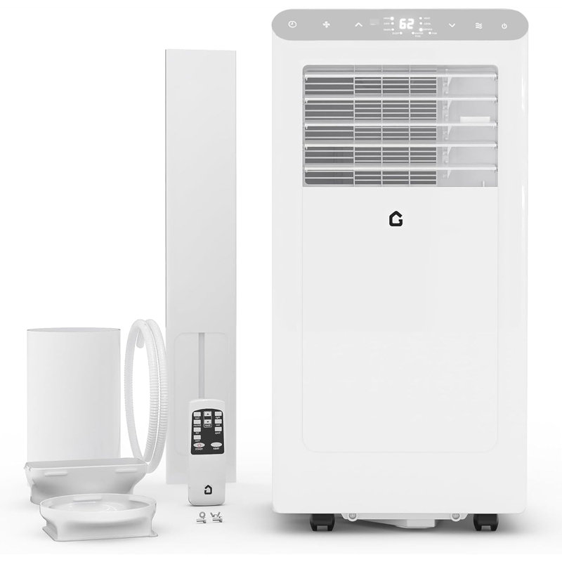 DOE Certified Portable AC Unit with Remote Control & 48dB Quiet Operation, 8000 BTUs Portable Air Conditioner Featuring Dehumidifier, Fan, Sleep Mode, 24H Timer & Installation Kit for Up to 350 Sq.Ft, Ceer 6.2
