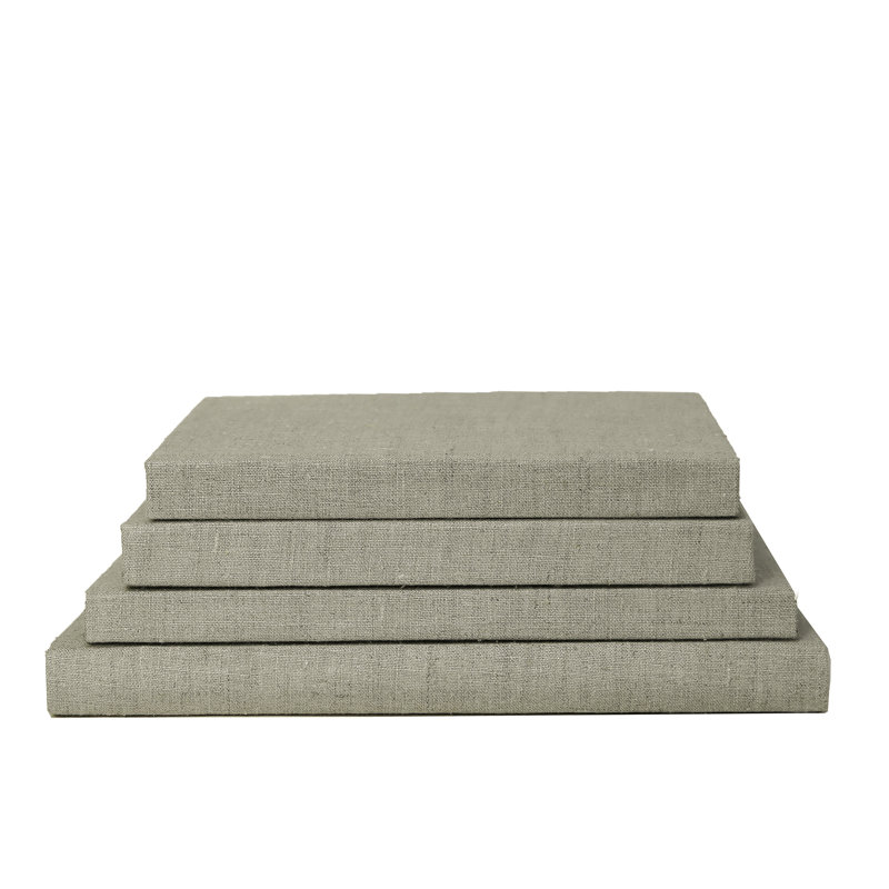 Linen Wrapped Coffee Table Stack, Tan