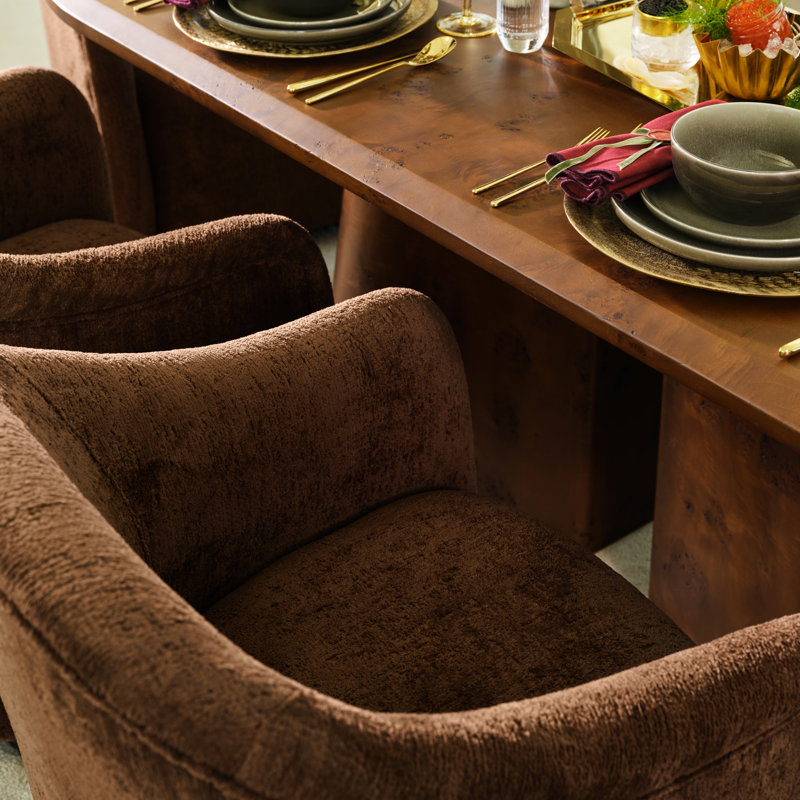 Fauteuil demi-tonneau Rumi, Tissage performance moka