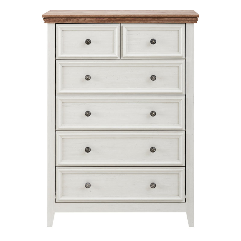 Commode 6 tiroirs pour chambre à coucher - Beige