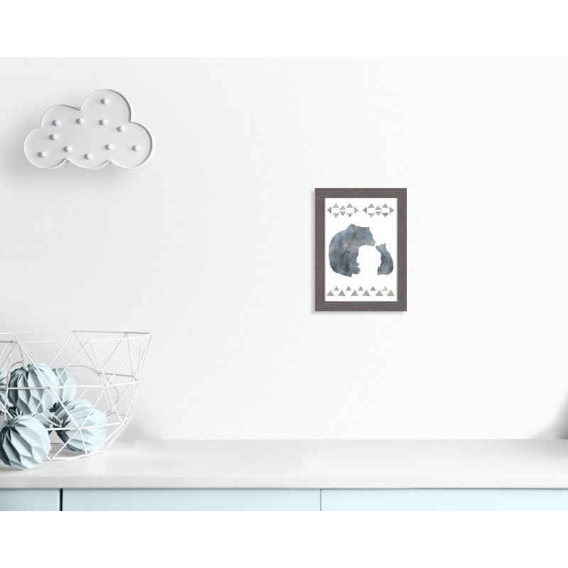 «Little Man Cave Bears», art encadré, H 14 po x l 10 po x P 0,63 po, Cadre gris