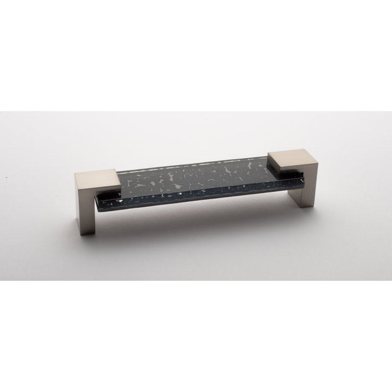 Affinity 5.625" Center to Center Decorative Cabinet Hardware Bar Pull, Satin Nickel/Slate Gray