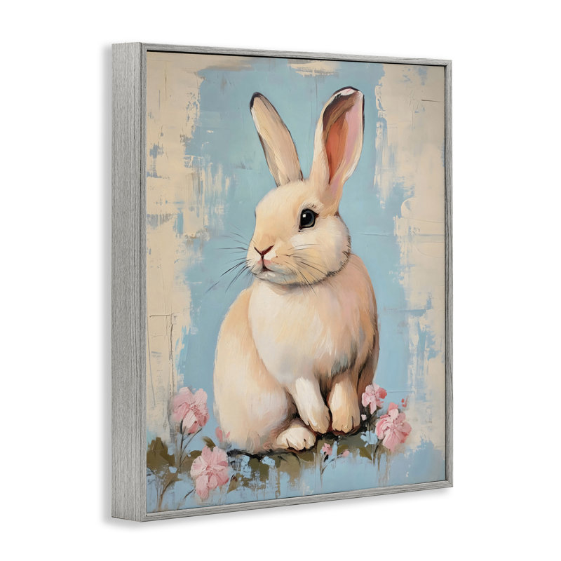 Lapin de Pâques pastel patiné, estampe numérique, design par Arlington Prints, H 14 po x l 11 po, Estampe numérique Farmhouse