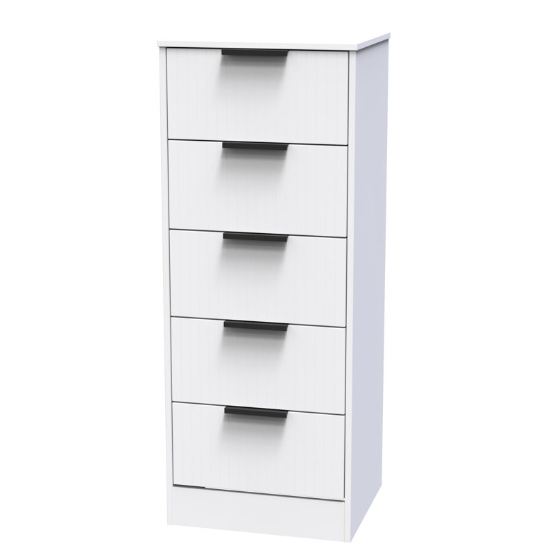 Atsumi 45cm W Manufactured Wood Bedside Table, White Matt