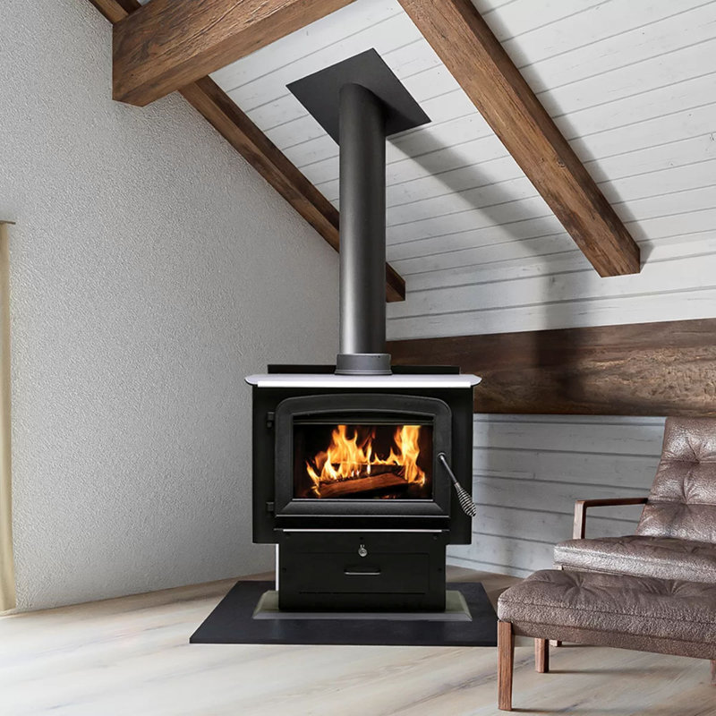 Poêle à bois Ashley Hearth AW2520E-P de 2 500 pi² avec pattes et socle